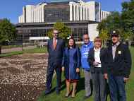 A Flower Mosaic of Dutch Tulips, with the Logo of the Bulgarian Presidency was planted in the Park of the NPC