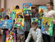 Деца от 129. ОУ „Антим I“ рисуваха заедно с Иван Яхнаджиев