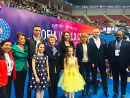 Кметът на София Йорданка Фандъкова приветства участниците в Световната купа по художествена гимнастика