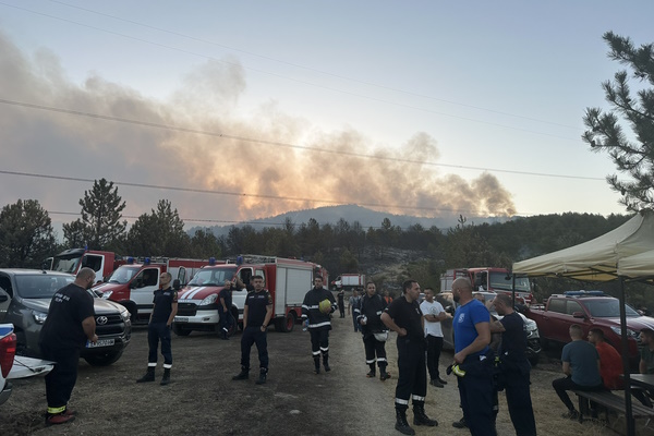 Авариен екип и доброволци на Столична община се включиха в гасенето на горския пожар край с. Илинденци