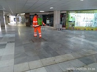 Продължава дезинфекцията на пешеходните подлези, контейнери за отпадъци и миенето на улици в София