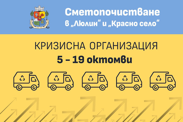 Столичната община въвежда Кризисна организация за сметопочистването в 