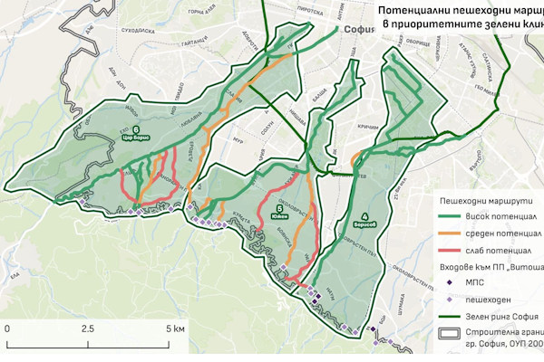 „Визия за Витоша“ на Столична община: 4 коридора свързват зелените пространства на града с пътеките в планината