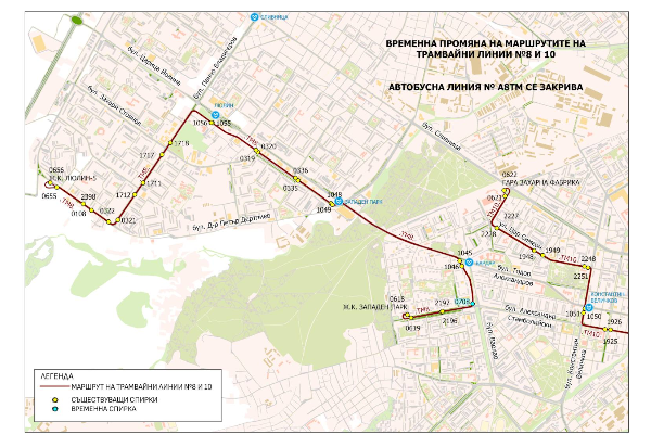 Възстановява се част от маршрута на трамвайна линия № 8 до ж.к. „Люлин“