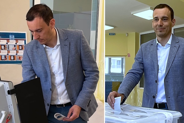 Кметът на София Васил Терзиев гласува с отвертка и флашка - за силна България в силна Европа