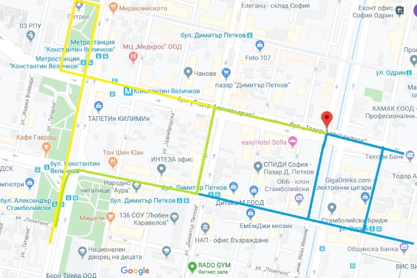 Анкета за промяна в организацията на движение и работата на светофарните уредби по бул. ”Тодор Александров” и бул. ”Константин Величков”