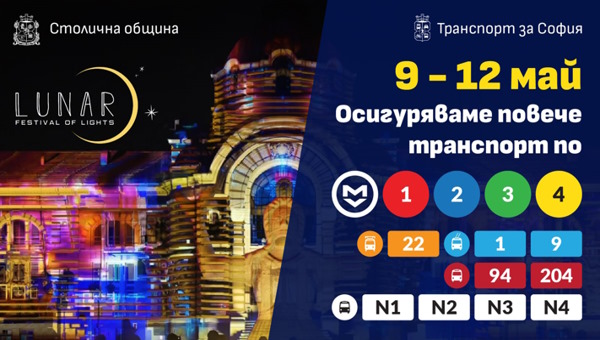 От 9 до 12 май в София ще се проведе фестивалът на светлините ЛУНАР